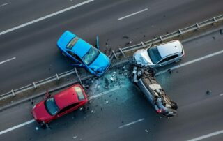 Chain-reaction crash on I-81 in Scranton involving rear-end collision and vehicle damage