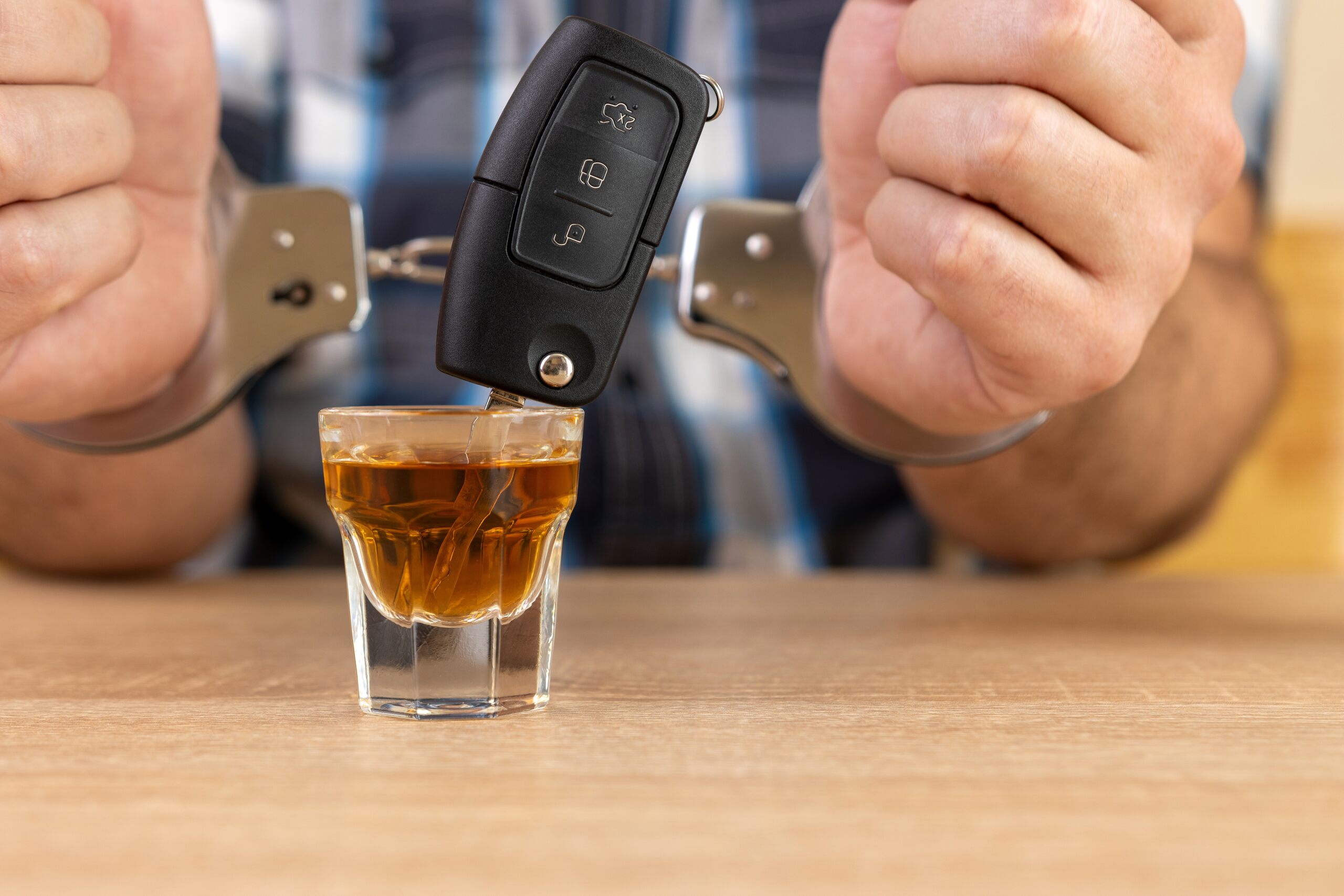 A powerful visual of the legal consequences for drunk drivers, illustrating why punitive damages for DUI accidents in Pennsylvania may be awarded to punish outrageous and reckless conduct.