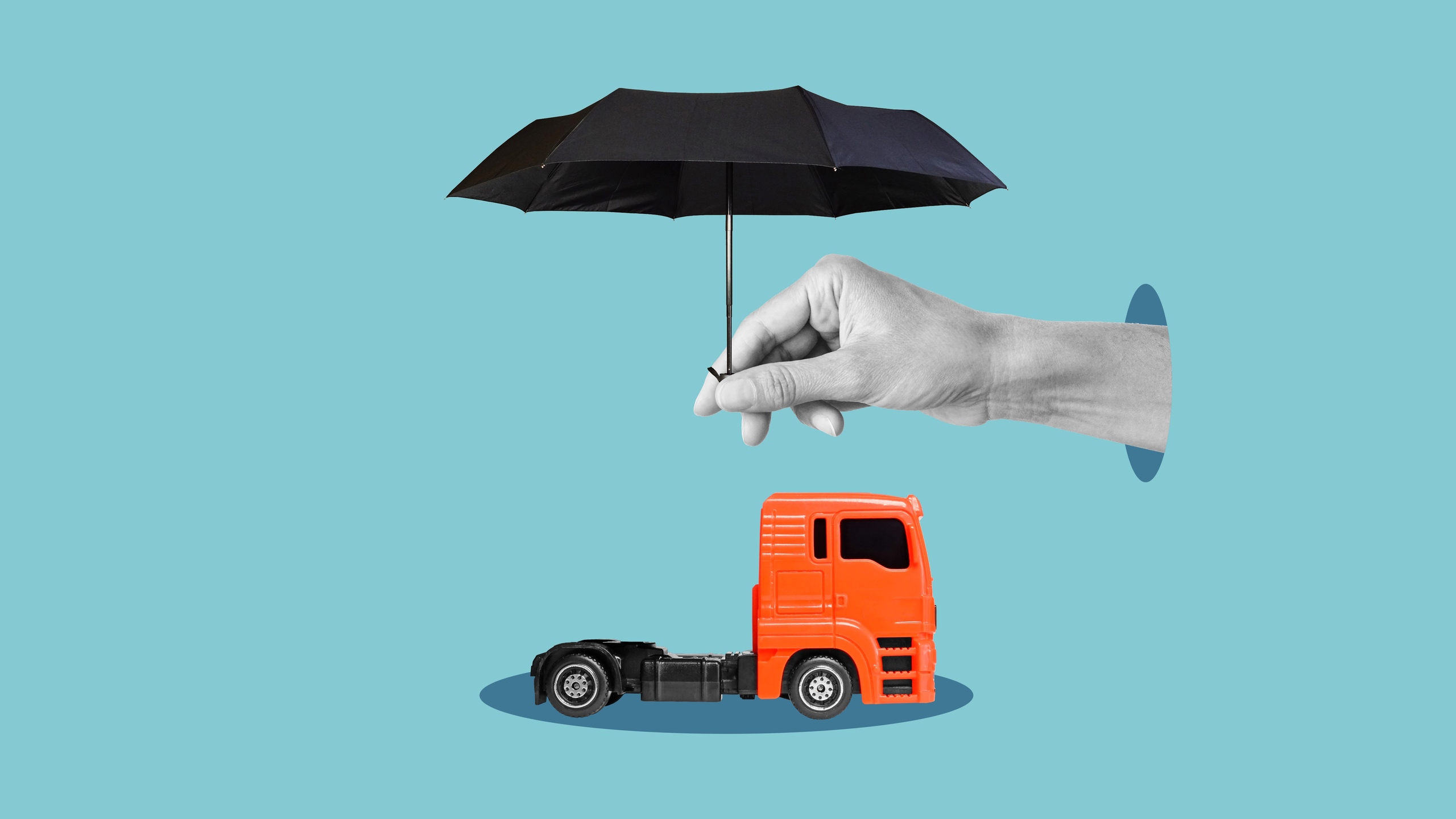 A symbolic representation of how a freight broker liability lawyer in PA can uncover "umbrella" policies and additional insurance after a truck accident to protect your financial recovery.